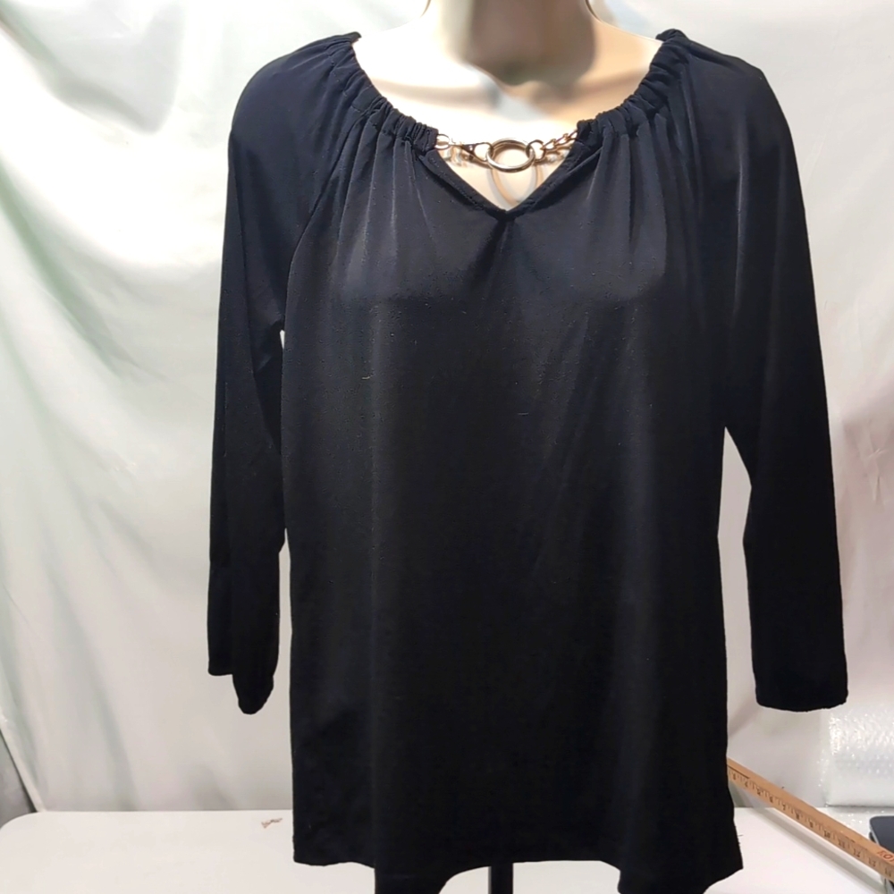 Dana Buchman black career wear blouse size small